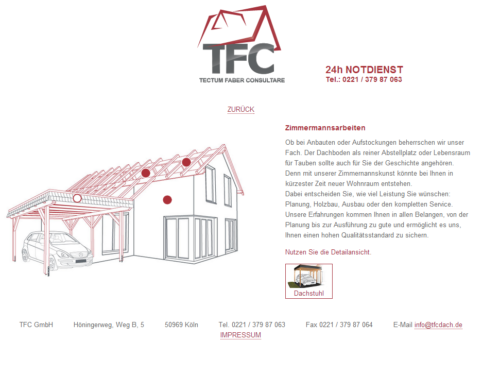 TFC Dach GmbH - Desktop Ansicht